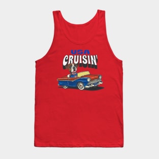 Funny and Cute Boxer dog driving a vintage classic car Tank Top